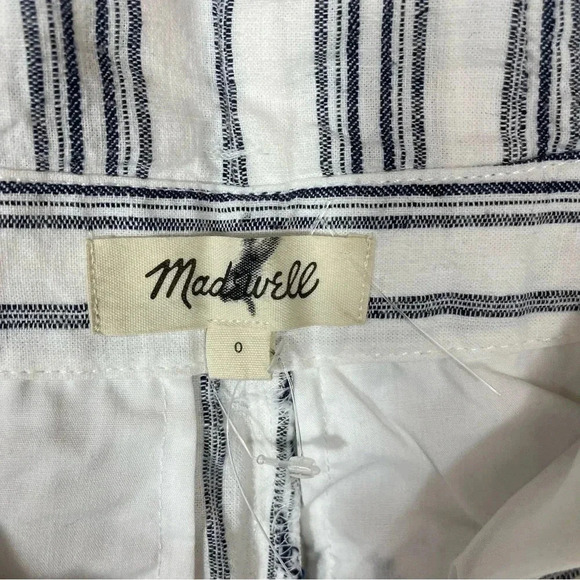 Madewell Baltic Stripe Linen Cotton Blend Paperbag Pants - Picture 5 of 13